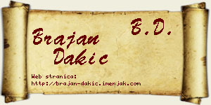 Brajan Dakić vizit kartica